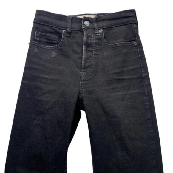 Everlane Womens High Rise Slim Straight Cigarette Jeans Size 24 Black - Picture 2 of 8